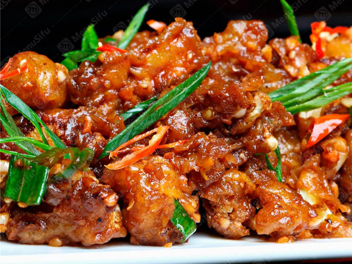 Spicy chicken with Thai basil and chili peppers at Renbox Asian Kitchen, a Chinese Restaurant in Katy